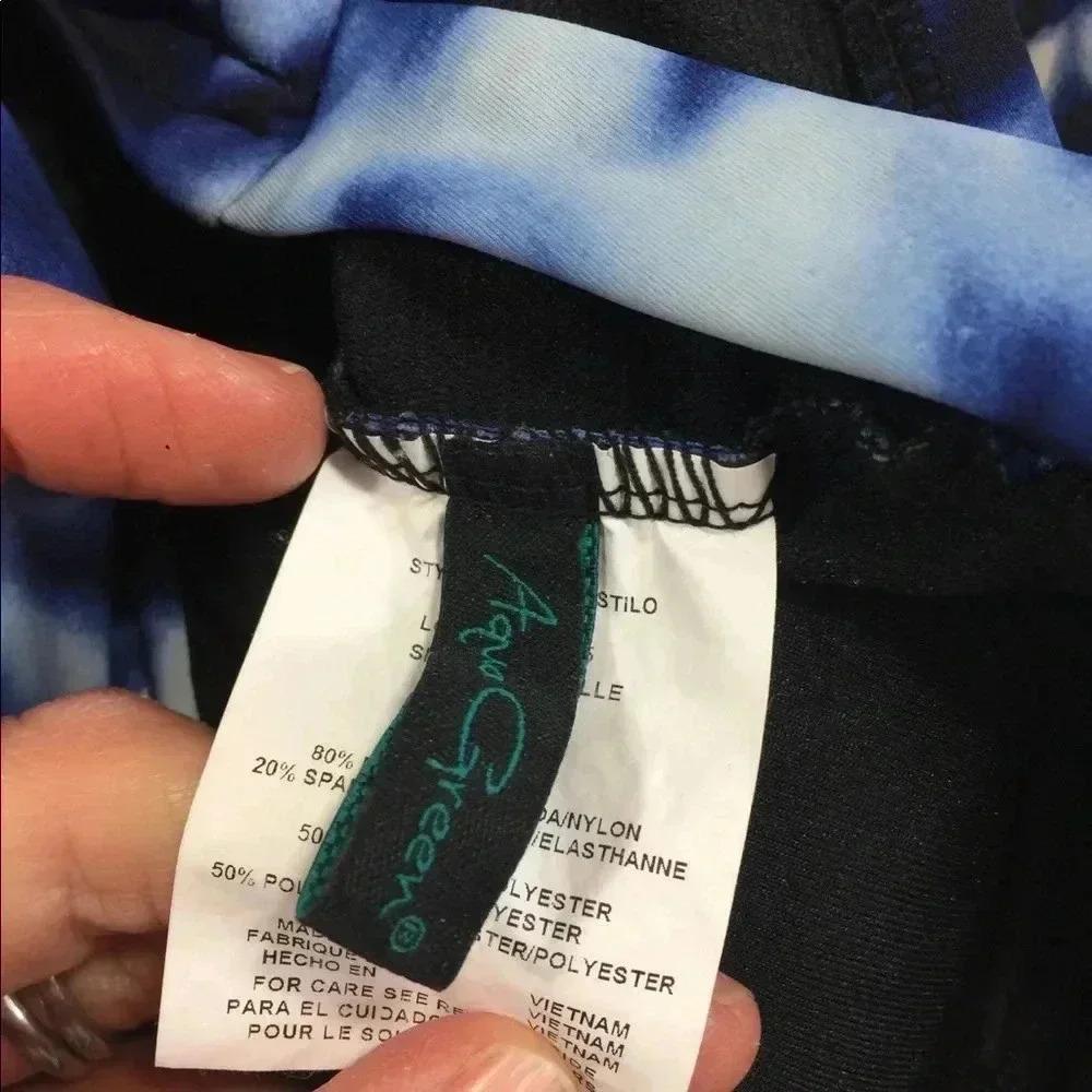 Aqua Green One Piece Tie Dye Swim Suit - Picture 4 of 6
